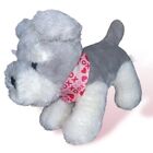Hug Me Stuffed Animal Walgreens Dog W/Bandana Valentine's day Gray/White plush
