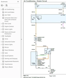 Ford F-150 1994 Color Wiring Diagram Schematic 5.0L V8-302 4WD pdf - Picture 1 of 1