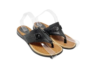 ARIAT Sandals Wedges Genuine Leather Sandals Womens Size 9 USA Black - Picture 1 of 9