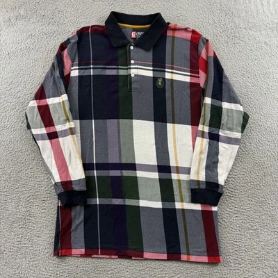 Vintage Chaps Ralph Lauren Shirt Mens Large Plaid Rugby Polo 90s Preppy Sport - Image 1 of 4