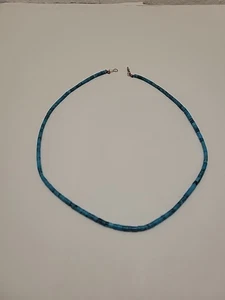 2mm Turquoise Blue Green Tiny Dainty Heishi Bead Necklace - Picture 1 of 5