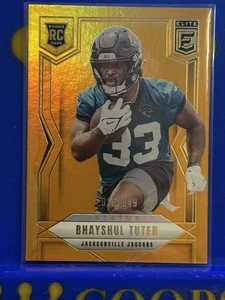 2025 Donruss Elite Bhayshul Tuten Metallic Orange Status /849 Jaguars RC - Bild 1 von 2