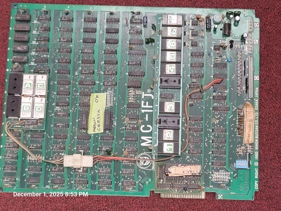 Moon Cresta Nichibutsu Original No JAMMA ARCADE PLACA DE CIRCUITO PCB Funcionando Foto 1 de 4