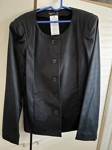 Agnes B. Jacket Blazer Coat Paris Designer Black Cotton size 36 - Picture 1 of 3