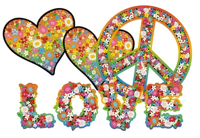 Pegatina de flores flores hippie pegatinas de coche Flower Power: Love & Peace 08