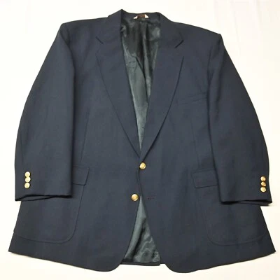 Blazer Abrigo Deportivo De Colección Alexander Lloyd Hecho en EE. UU. 52R Azul Marino Hopsack Botón Dorado Foto 1 de 4