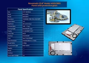23.8" Novomatic 400523815 Open Frame Monitor, 1920×1080 (FHD) 16:9 Flatscreen - Picture 1 of 2