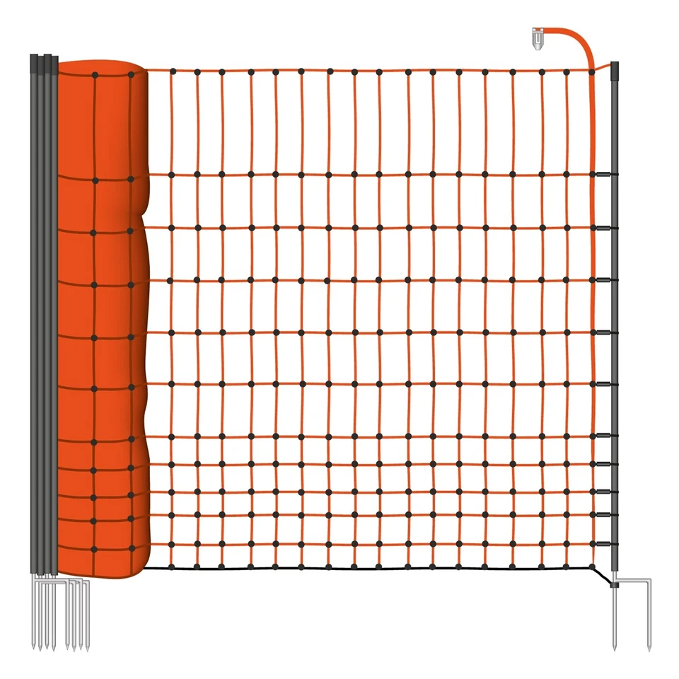 VOSS.farming Classic 112cm Geflügelnetz - 50m, Orange