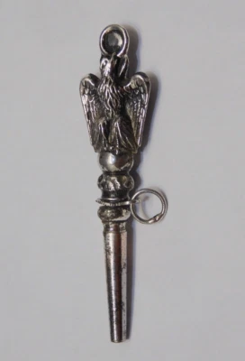 -BELLE CLE de MONTRE COQ AIGLE NAPOLEONIEN ARGENT poinçon SANGLIER COLLECTION  D - Photo 1/4