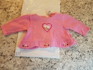 Girls Shirt - Sz 12 Months, Small teps, Vintage, Pink, Heart Sweatshirt, Collard - Picture 1 of 7