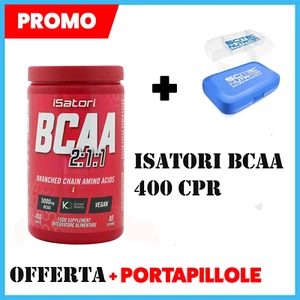ISATORI BCAA KYOWA 400CPR AMINOACIDI RAMIFICATI 2:1:1 + PORTAPILLOLE - Foto 1 di 1