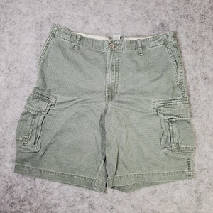 Izod Jeans Men's Shorts Size 34 Green Plaid Casual Cargo 100% Cotton Preppy - Picture 1 of 9
