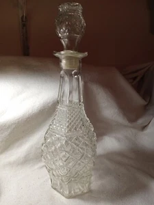 Anchor Hocking Wexford Clear Diamond Cut Glass Liquor Decanter &Stopper (112) - Picture 1 of 5