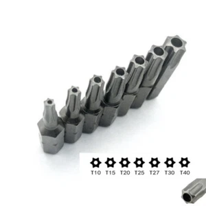 7-teiliges manipulationssicheres Stern Torx Bit-Set 1/4 Zoll Sechskant T10 T15 T20 T25 T27 T30 T40 KIT - Bild 1 von 2