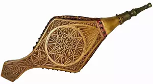 Kamin BELLGEN, Ahorn, Leder, gedrehte Messingdüse, abgespäne geschnitzt, 15"l - Bild 1 von 9