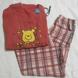 LIFE IS GOOD NWT 2pc Bear Winnie The Pooh Pajama Set LS Shirt Pants Womens Sz L - Picture 1 of 10