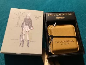 Borsa a mano Paul Costelloe in pelle giallo senape nuova con scatola misura nastro retrattile - Foto 1 di 5
