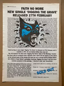 FAITH NO MORE DIGGING THE GRAVE POSTER Sized original music press advert from 19 - Picture 1 of 1