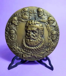 LUÍS DE CAMÕES Hundertjahrfeier 1880 - 1980 BRONZE MEDAILLE HOCHRELIEF - Bild 1 von 5