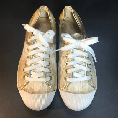 Zapatillas deportivas Coach Signature para mujer Zorra doradas/cremas de moda talla 7B Foto 1 de 4