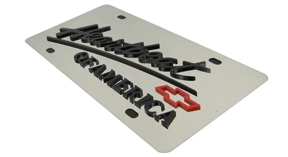 Chevrolet Heartbeat Of America emblema 3D cromo matrícula licencia oficial Foto 1 de 1