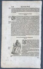 1628 Munster Antique Print German King Rudolf 1 Hapsburg Basel Flag Brewers Cart