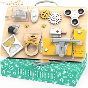 Wooden Busy Board Montessori Toys for Toddlers and Educational Sensory Busy B... - Picture 1 of 7
