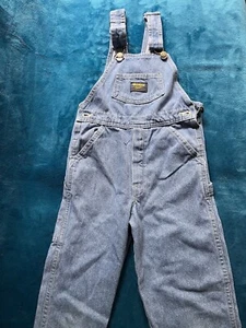 Vintage OshKosh B’Gosh Overalls Size 7 Kids Youth Denim Worn Once Made In USA! - Picture 1 of 5