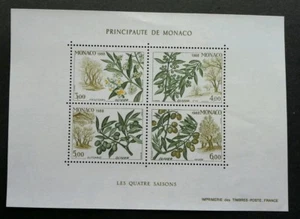 Monaco The Four Seasons Fruits Olive 1988 Plant Flora Tree (ms) MNH *recess - Picture 1 of 5