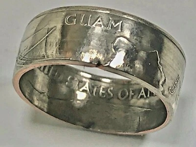 Guam Ring – USA State Quarter Coin Ring Handmade Pacific Island Heritage Jewelry - Image 1 of 4