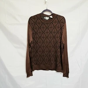Bachrach Brown Knit Sweater Size Large Long Sleeve Made in Hong Kong vintage? - Picture 1 of 2