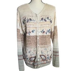 Heirloom Collection bestickter Pullover Strickjacke Gr. L - Bild 1 von 8