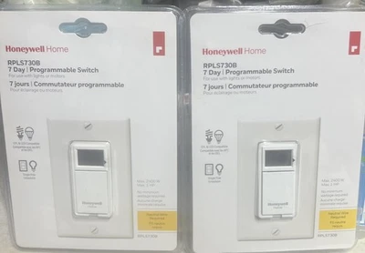 2 Honeywell Home 120 voltios 7 días programable motor interior e interruptor de luz temporizador Foto 1 de 4