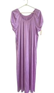 Camicia da notte Vanity Fair seta lavanda pullover scollo a scoop Sissy vintage taglia L nuova con etichette - Foto 1 di 10