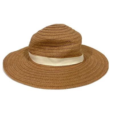 Sombrero de Paja MADEWELL Empacable Trenzado Bronceado Ala Ancha Para Mujer M/L MD832 Foto 1 de 4