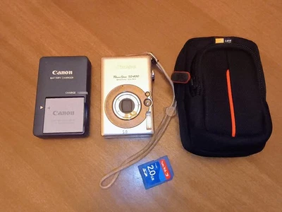 佳能 PowerShot SD400 ELPH 数码相机 500 万像素 银色 捆绑出售物品 已全面测试! — 第 1/4 张图片