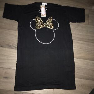Disney,boohoo,black minnie leopard bow night dress,size 6,bnwt