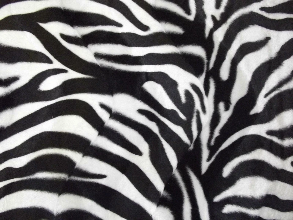 CRS FUR FABRICS Faux Fur Pony Skin Velboa Fabric Material ZEBRA