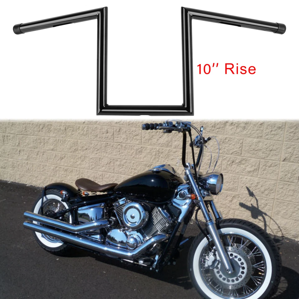 10" Rise 1" Z-Bar Ape Hanger Handlebar For Yamaha V Star XVS 650 950 1100 1300 - Image 1 of 4