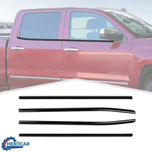 4*Tiras de moldura de alféizar inferior de ventana negra para Chevy Silverado 2014-18 - Imagen 1 de 9