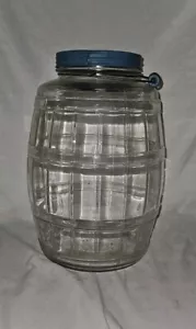 Barattolo barile vetro con coperchio vintage barattolo sottaceto manico grande trasparente 2,5 galloni - Foto 1 di 4