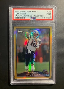 TOM BRADY 2009 TOPPS WALMART EXCLUSIVE FACTORY GOLD REFRACTOR #W2 PSA 9 MINT - Picture 1 of 2