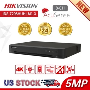 Hik IDS-7208HUHI-M1/S/X AcuSense 8ch 5MP 1U DVR Digital Video Recorder - Picture 1 of 1