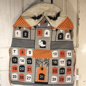 Halloween Interactive Countdown Advent Calendar Fabric Wall Hanging Haunted Hous - Picture 1 of 23