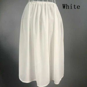 Jupon En Chiffon Pour Femmes Taille Élastique Fin Uni Lâche Taille Unique - Bild 1 von 23