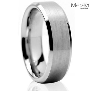 🔥 Tungsten Carbide Wedding Band Ring Brushed Silver Mens Jewelry Size 6-15