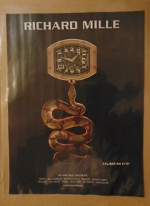 RICHARD MILLE Designer Swiss WRISTWATCH Watch Original Print Advertising - Picture 1 of 1
