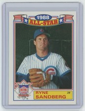 1989 Topps All-Stars Ryne Sandberg .  Chicago Cubs #14