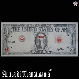 modern contemporary art painting canvas figurative realism money banknote dollar - Picture 1 of 12