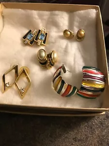 VIntage earrings Lot of 5 pairs - Picture 1 of 6